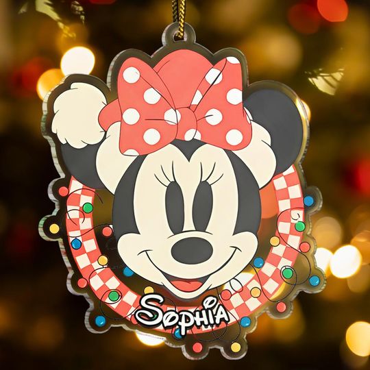 Discover Custom Minnie Mouse Christmas Ornament, Custom Minnie Ornament, Christmas Decor, Cute Disney Ornament