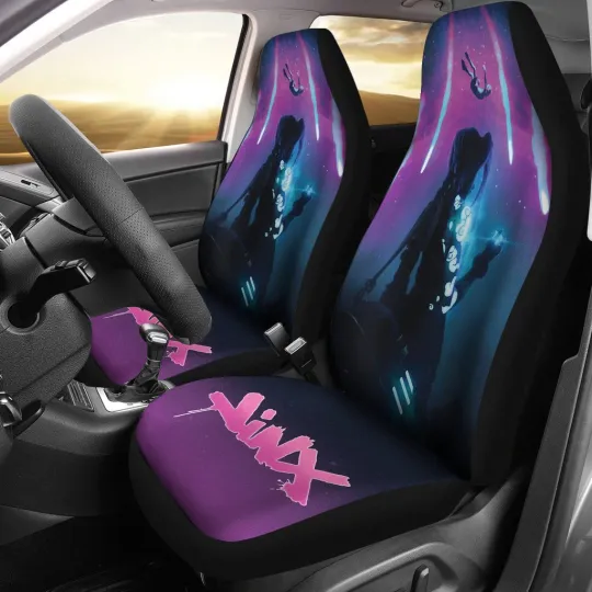 Discover Arcane Jinx Car Seat Covers Anime League Galaxy Auto Interior Accessories Gift