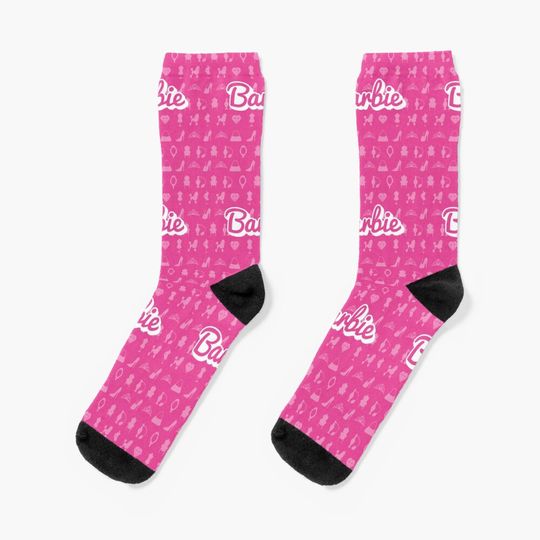 Discover Pink Barbi Logo & Pattern Socks