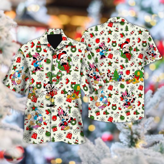 Discover Disney Mickey And Friends Christmas Hawaii Shirt, Minnie Goofy Donald Duck Button Up, Mickey Xmas Party Hawaiian Shirt, Magic Kingdom Tee