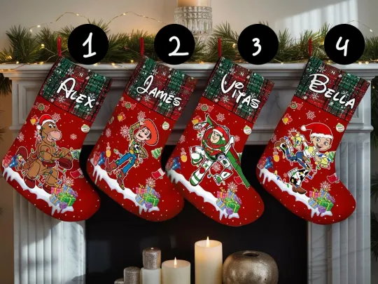 Discover Personalized Funny Toy Story Characters Ginger Cookies Christmas 2025 Stocking