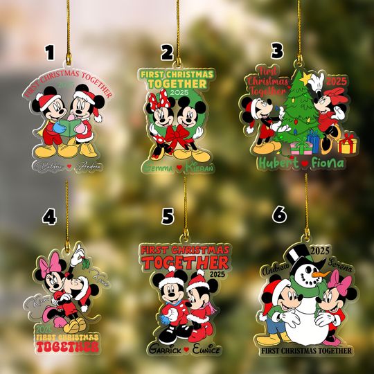 Discover Personalized Mickey Minnie Ornament, Disney Couple Our First Christmas As Mr And Mrs Ornament,Anniversary Family Christmas Keepsake G5ND04