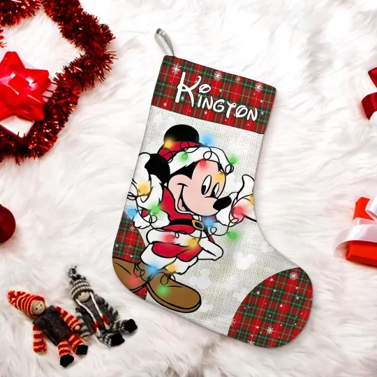 Discover Personalized Cute Mickey Santa Claus Christmas Stocking