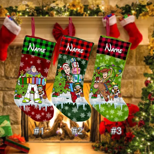 Personalized Toy Story Woody & Buzz Lightyear Merry Christmas Stocking