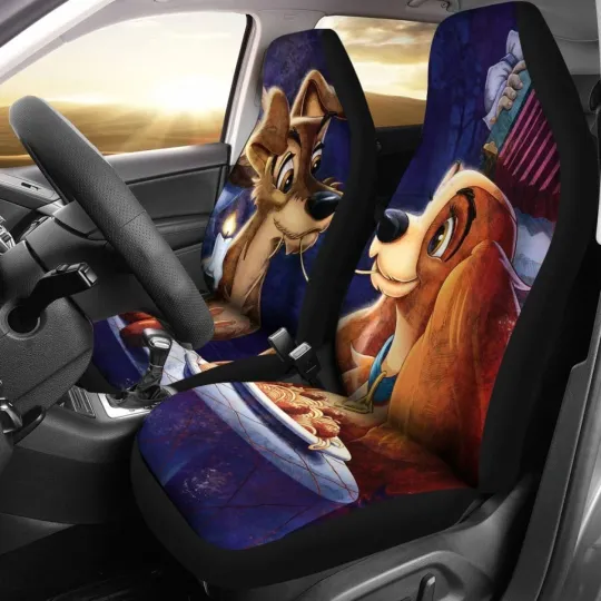 Discover Lady And The Tramp Car Seat Covers Disney Cartoon Movie Auto Interior