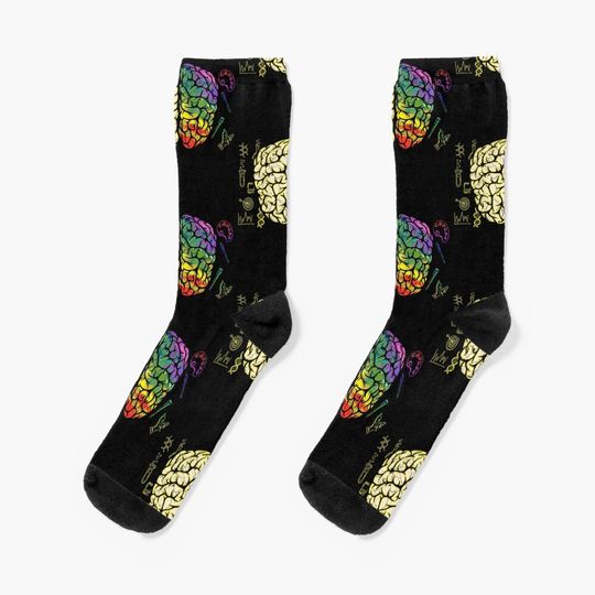 Discover Brain Neurology Hemispheres Analytical Creative Socks