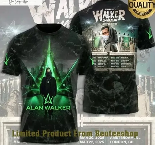 Discover DJ A Walker Walker World Tour 3D T-Shirt 2024 2025