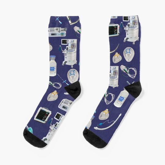 Discover Tools of the Trade SPACE BLUE Anesthesia / Anaesthesia Socks
