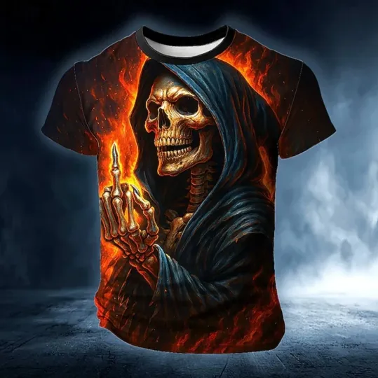 Discover Men’s Halloween Skull 3D T-Shirt