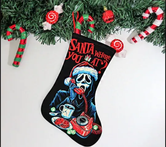 Discover Horror Ghostface Santa Where You At Horror Xmas Christmas Stocking
