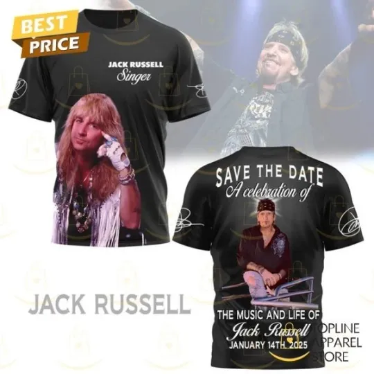 Discover The Music And Life Of Jack Russell 2025 Signature 3D T-Shirt