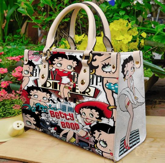 Discover Custom Name Betty Boop Cartoon Leather Bag, Betty Boop Leather Handbag, Betty Boop Women Wallet, Betty Boop Women Purses, Custom Leather Bag