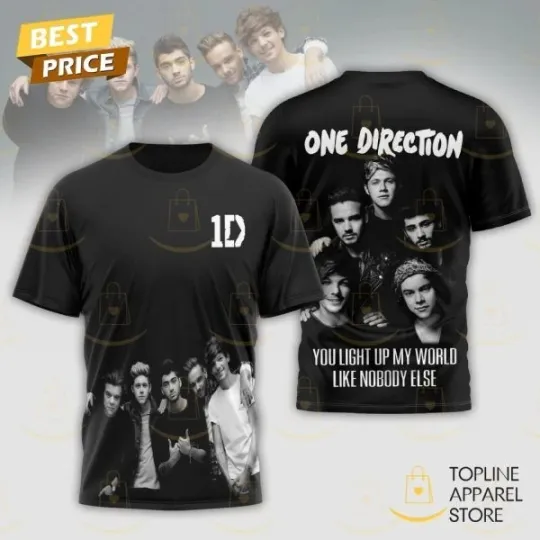 Discover One Direction – You Light Up My World Like Nobody Else 3D T-Shirt