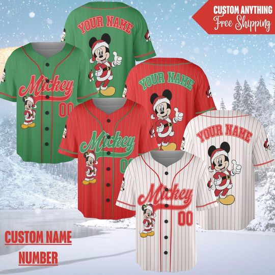 Discover Custom Disney Family Christmas Jersey, Matching Christmas Jersey, Personalized Disney Character Christmas Jersey, 2025 Mickeys Very Merry