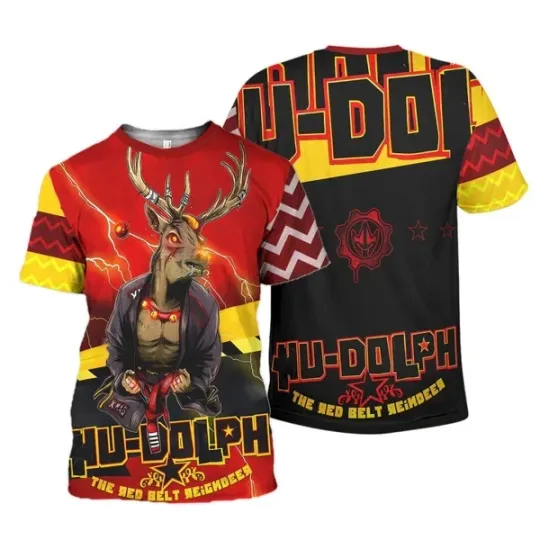 Discover Hudolph The Red Belt Reindeer 3D T-shirt