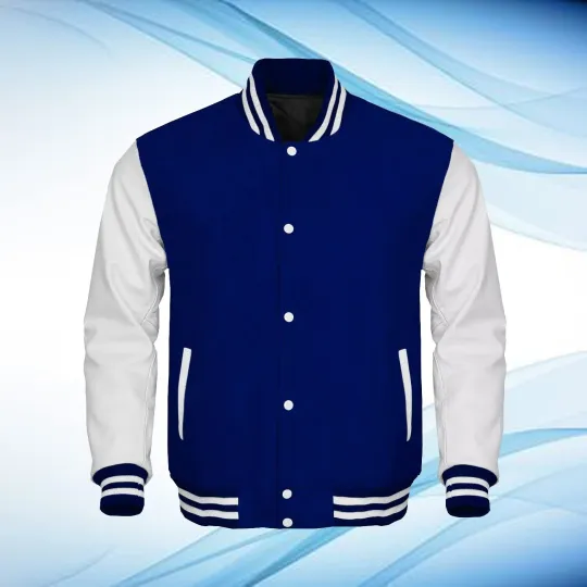 Woman & Man Letterman Bomber Vintage Collage Varsity Jacket Wool & Leather