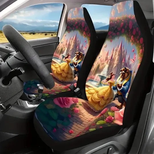 Discover Beauty And The Beast Magic Castle Belle Princess Car Seat Covers, Gift For Fan