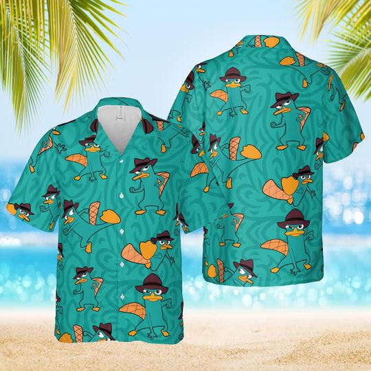 Discover Perry the Platypus in Phineas and Ferb Hawaiian Shirt, Disney Agent P Hawaiian shirt