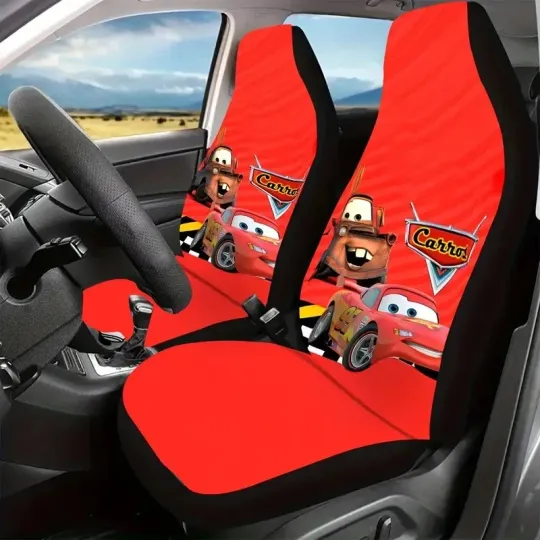 Pixar Car Tow Mater And Lightning McQuenn Car Seat Covers