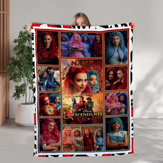 Discover Personalized Descendants The Rise Of Red Blanket, Custom Name Descendants Fleece Blanket