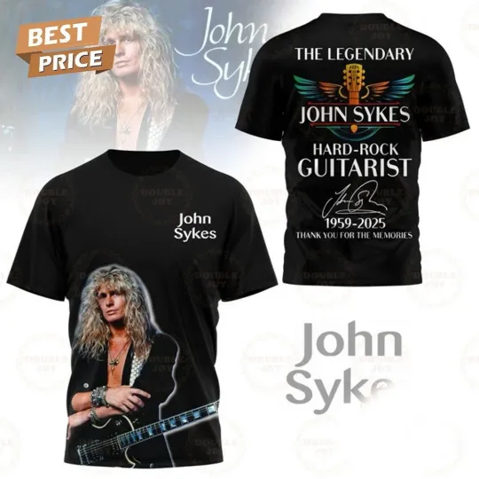 Discover The Legendary John Sykes Hard-Rock Guitarist 1959-2025 Thank You 3D T-Shirt