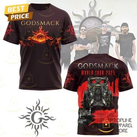 Discover Godsmack World Tour 2025 3D T-Shirt