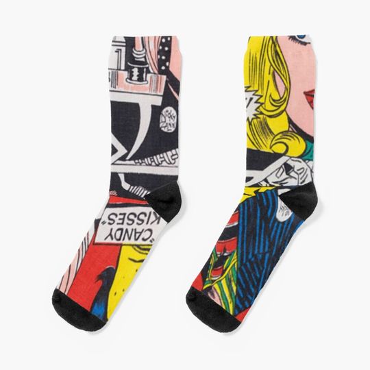 Pop Art Paintings - Comics pop art Socks