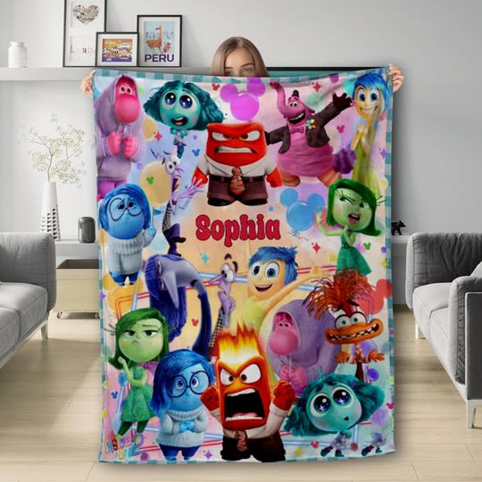 Discover Personalized Inside Out 2 Characters Fleece Blanket