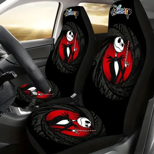 Jack Skellington Holding Candy Cane Nightmare Before Xmas Car Seat Covers