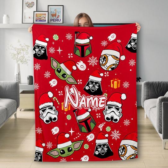 Discover Personalize Stormtrooper Darth Vader Yoda  Blanket, Star Wars Christmas Blanket