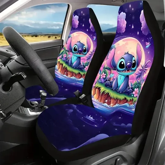 Discover Cute Stitch Hawaii Tropical Summer Beach Vacation Lilo & Stitch Car Seat Covers