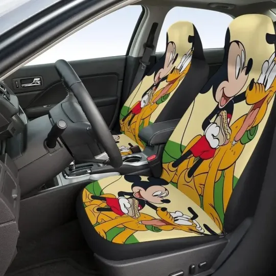 Discover Cute Mickey Mouse & Pluto Dog Best Friends Stick Together Car Seat Covers