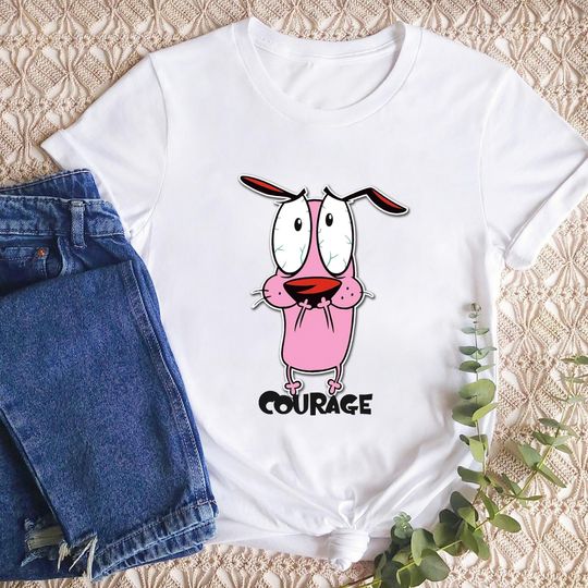 Courage the Cowardly Dog Funny T-Shirt, Courage The Cowardly Dog Shirt Fan Gifts, Courage Shirt, Cartoon Vintage Shirt, Courage Dog Shirt