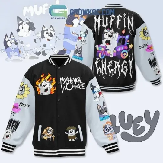 Discover Blu-ey My Chemical Romance Muffin Energy Baseball Jacket