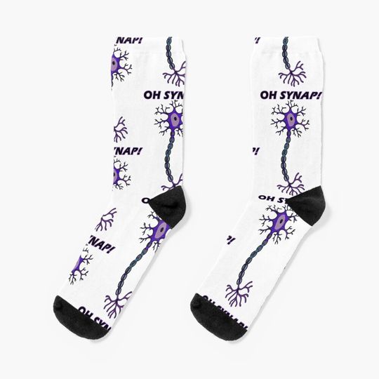 Discover Neuron - Oh Snap! - Science Pun  Socks