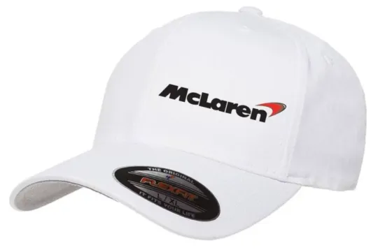 Discover Mc.Larren Forrmulla 1 Team Racing Cap 5001 Flexfit White Baseball Hat