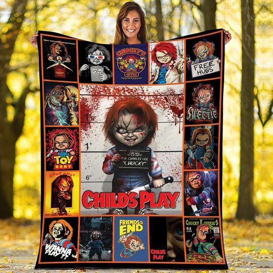Child's Play Fleece Blanket, Chucky Blanket, Horror Movies Blanket