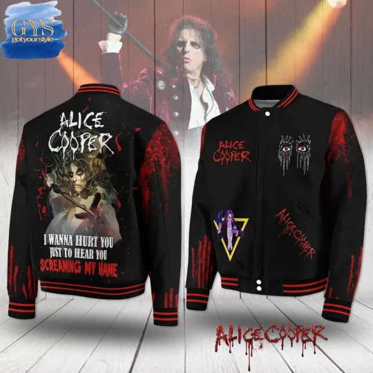 Discover Alice Cooper Screaming My Name Baseball Jacket