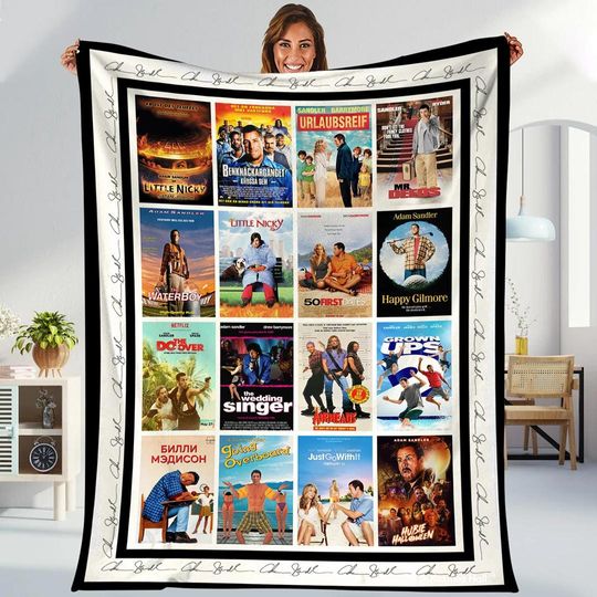 Discover Adam Sandler Fleece Blanket, Retro Adam Sandler Movie, Adam Sandler Homage, Movie Lover Gift, Adam Sandler Merch, Adam Sandler Movie Blanket