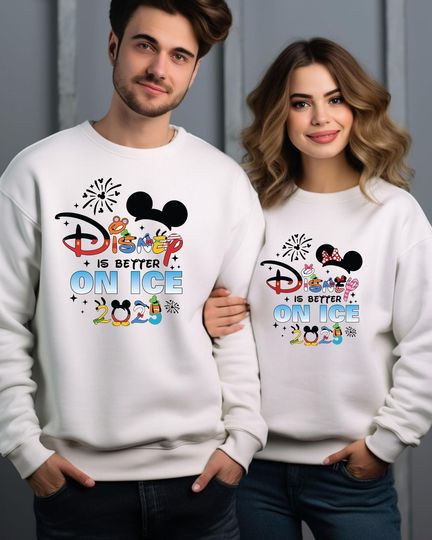 Discover Disney s Better On Ice Sweatshirt, Mickey and Minnie Christmas, Disneyland Trip, Merry Christmas Hoodie, Christmas Gift,  Holiday Season