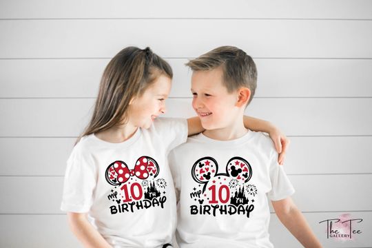 Discover Disney Birthday Shirt, 10 Years Old Birthday,  10th Birthday, Mickey or Minnie, Disneyland Family, Birthday Boy Tee, Minnie Birthday Girl
