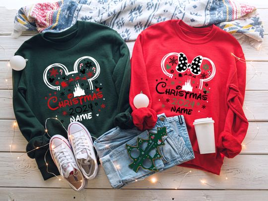 Discover Custom Disney Christmas Couple Sweatshirts, Disney Family 2025 Sweater, Disneyland Christmas Crew, Disneyland Hoodie, Christmas Couple Gifts