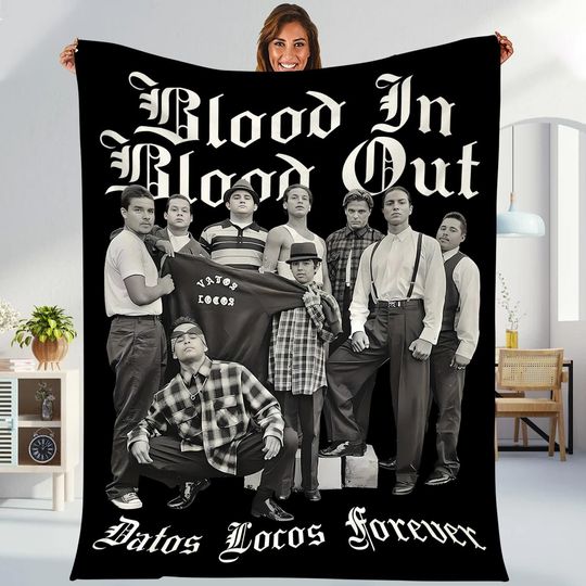 Retro 90s Blood In Blood Out Datos Locos Forever Blanket, Chicano Fleece Blanket