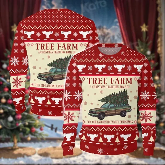 Griswold Christmas Ugly Sweater, Tree Farm Since 1989 Sweatshirt, Festive Christmas Movie Sweater, Xmas Family Gift For Kids Adult
