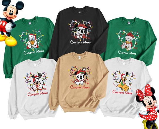 Discover Custom Disney Christmas Sweatshirt, Disney Mickey and Friends Christmas Family Matching Sweater Custom Disneyland Christmas Tee