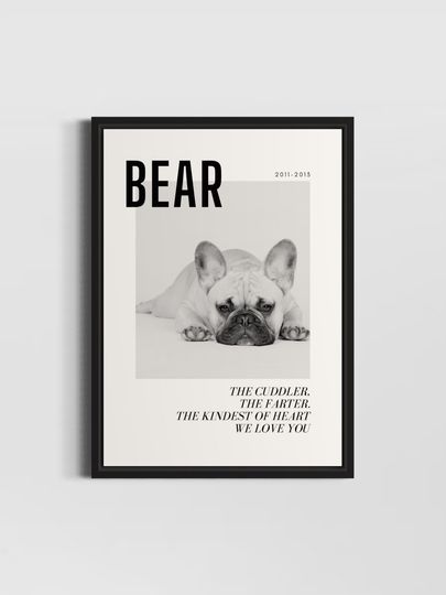 Discover Personalized Pet Memorial Gift Dog Photo Frame Gift for Pet Lover Pet Remembrance Picture Dog Loss Gift Painting Custom Cat Portrait Gift