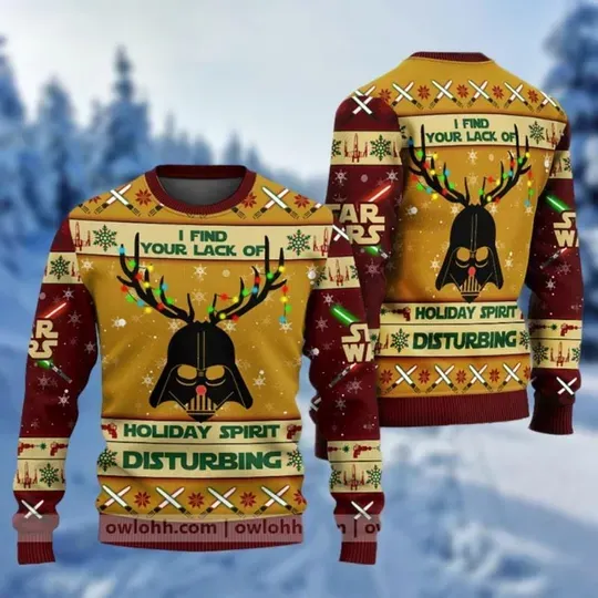 Discover Darth Vader Holliday Ugly Sweater, Santa Darth Vader Ugly Sweater, Star Wars Movie Xmas Sweater, Disneyland Matching Shirt