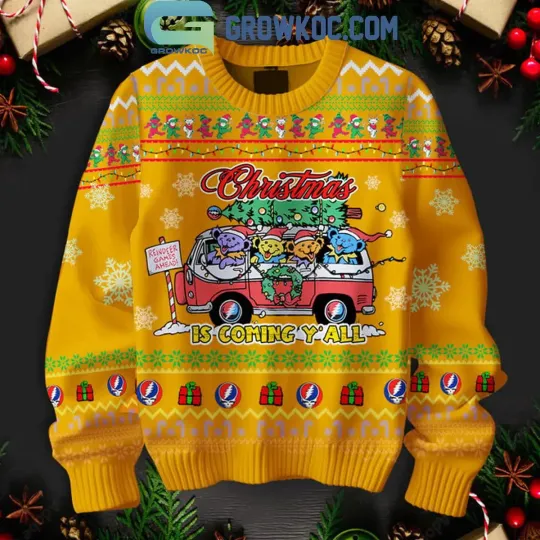 Discover Dead Christmas Is Coming Y’All Ugly Sweater Yellow VersionUgly Christmas Sweater
