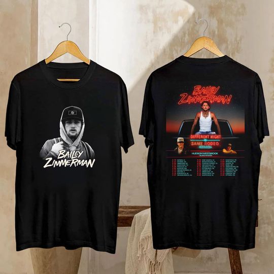 Discover Bailey Zimmerman Tour 2026 Shirt, Bailey Zimmerman Different Night Same Rodeo, Bailey Zimmerman Fan Gift, Zimmerman Merch, Country Music Tee