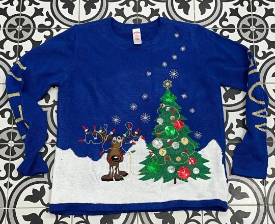 Discover Reindeer Lightup Xmas Christmas Ugly Sweater Party Pullover Womens XL